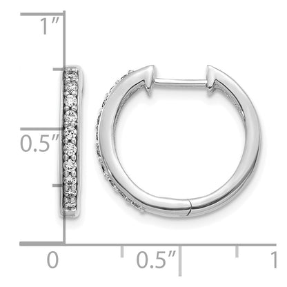 LGWE 14k White Gold 1/4 carat Lab Grown Diamond VS/SI+ G+ Complete Hinged Hoop Earrings
