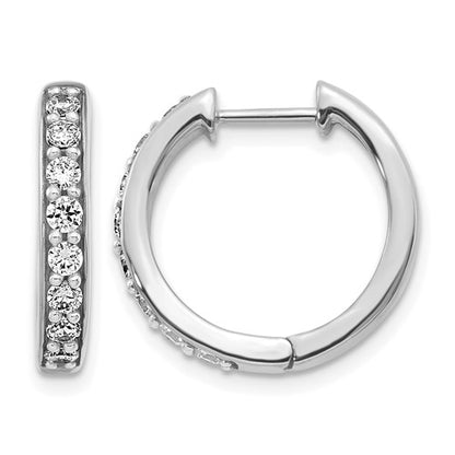 LGWE 14k White Gold 1/2 carat Lab Grown Diamond VS/SI+ G+ Complete Hinged Hoop Earrings