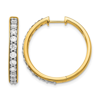 LGYE 14k 1 1/2 carat Lab Grown Diamond VS/SI+ G+ Complete Hinged Hoop Earrings