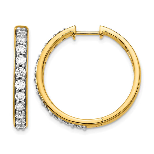LGYE 14k 1 1/2 carat Lab Grown Diamond VS/SI+ G+ Complete Hinged Hoop Earrings