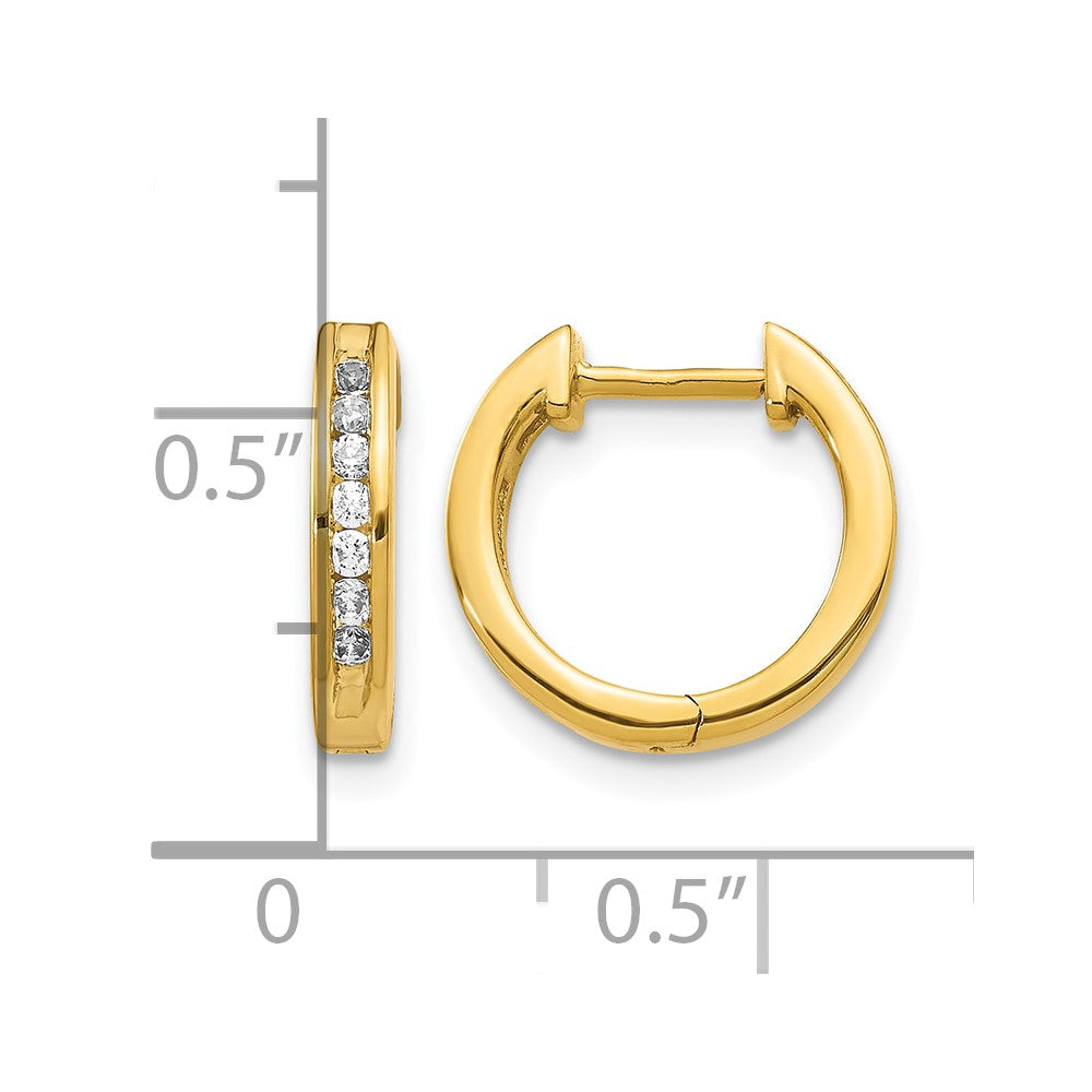 LGYE 14k 1/4 carat Lab Grown Diamond VS/SI+ G+ Complete Hinged Hoop Earrings