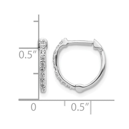 LGGE 14k White Gold 1/5 carat Lab Grown Diamond VS/SI+ G+ Complete Hinged Hoop Earrings