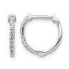 LGGE 14k White Gold 1/5 carat Lab Grown Diamond VS/SI+ G+ Complete Hinged Hoop Earrings