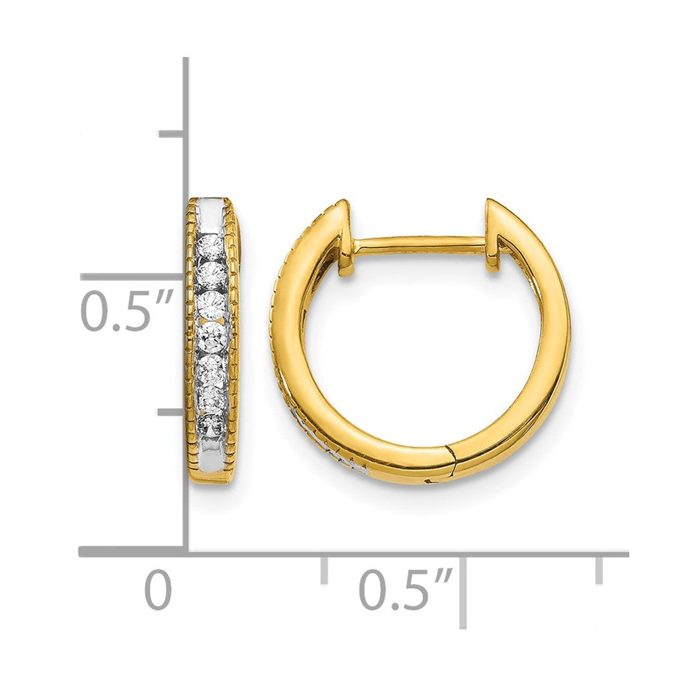 LGGE 14k 1/5 carat Lab Grown Diamond VS/SI+ G+ Complete Hinged Hoop Earrings