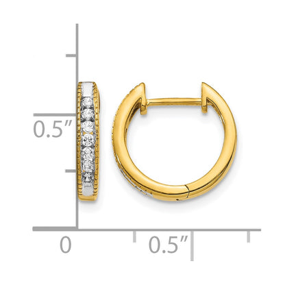 LGGE 14k 1/5 carat Lab Grown Diamond VS/SI+ G+ Complete Hinged Hoop Earrings