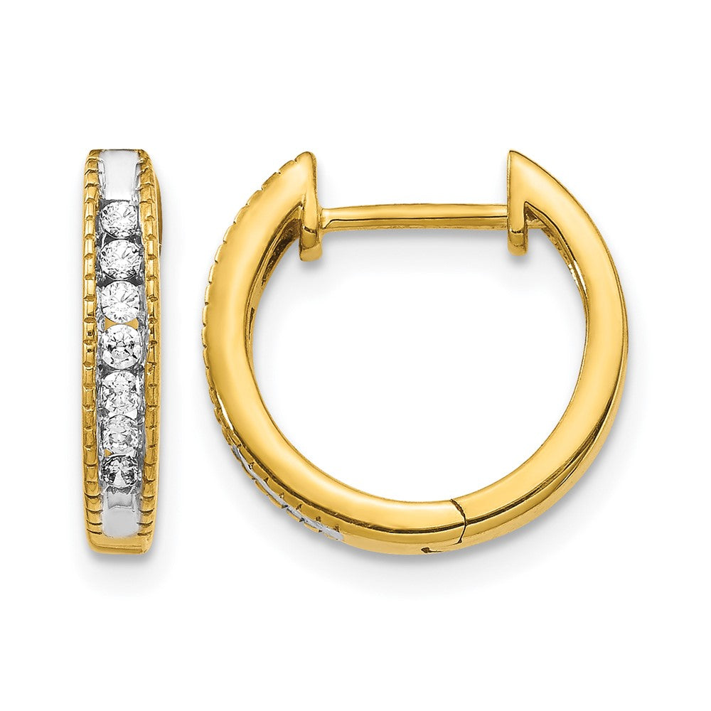 LGGE 14k 1/5 carat Lab Grown Diamond VS/SI+ G+ Complete Hinged Hoop Earrings