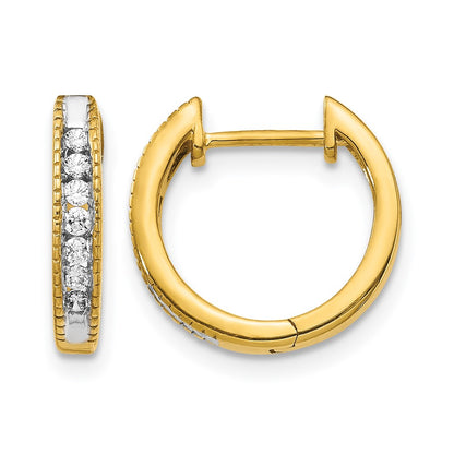 LGGE 14k 1/5 carat Lab Grown Diamond VS/SI+ G+ Complete Hinged Hoop Earrings