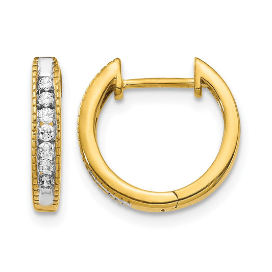 LGGE 14k 1/5 carat Lab Grown Diamond VS/SI+ G+ Complete Hinged Hoop Earrings