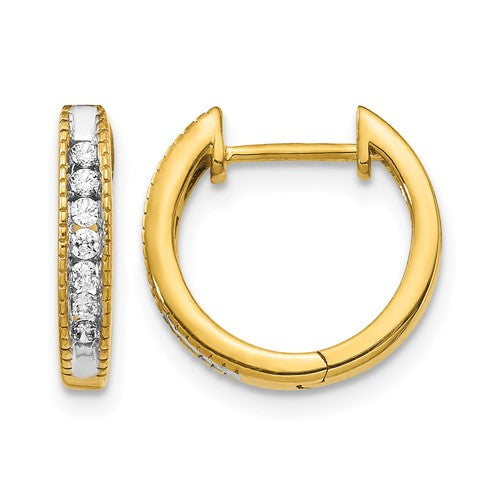 LGGE 14k 1/5 carat Lab Grown Diamond VS/SI+ G+ Complete Hinged Hoop Earrings