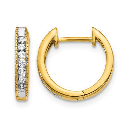 LGGE 14k 1/5 carat Lab Grown Diamond VS/SI+ G+ Complete Hinged Hoop Earrings