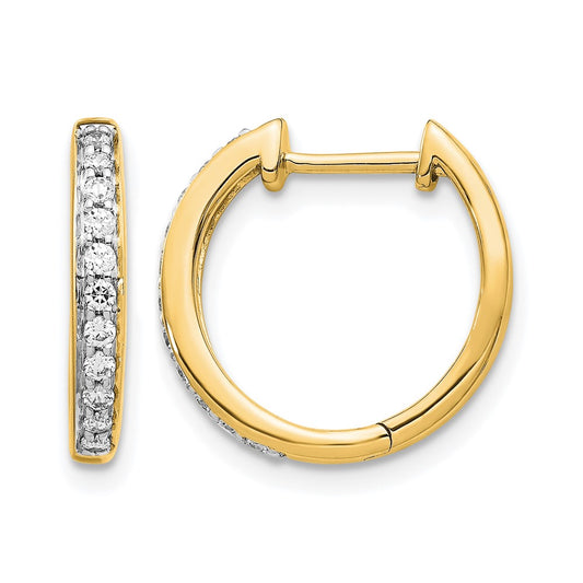 LGGE 14k 1/4 carat Lab Grown Diamond VS/SI+ G+ Complete Hinged Hoop Earrings