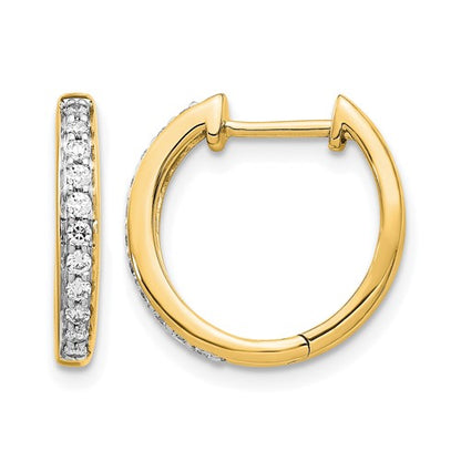 LGGE 14k 1/4 carat Lab Grown Diamond VS/SI+ G+ Complete Hinged Hoop Earrings