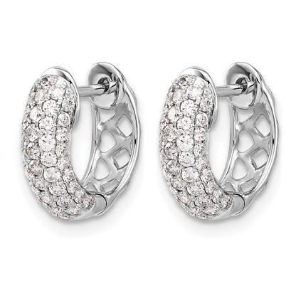LGWE 14k White Gold 3/4 carat Lab Grown Diamond VS/SI+ G+ Complete Hinged Hoop Earrings