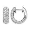 LGGE 14k White Gold 1 1/5 carat Lab Grown Diamond VS/SI+ G+ Complete Hinged Hoop Earrings