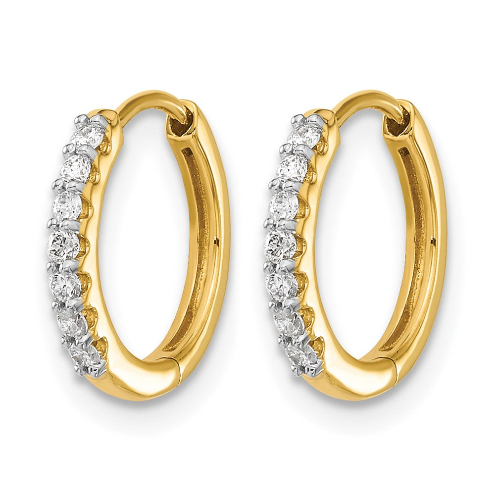 LGGE 14k 1/8 carat Lab Grown Diamond VS/SI+ G+ Complete Hinged Hoop Earrings