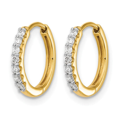 LGGE 14k 1/8 carat Lab Grown Diamond VS/SI+ G+ Complete Hinged Hoop Earrings