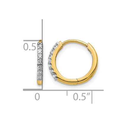 LGGE 14k 1/8 carat Lab Grown Diamond VS/SI+ G+ Complete Hinged Hoop Earrings