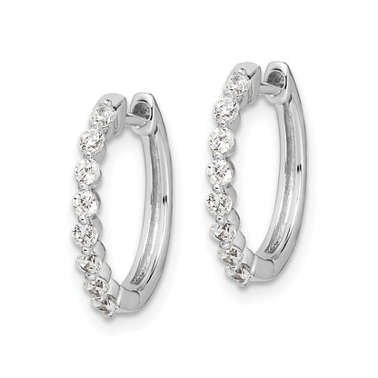 LGG 14k White Gold 1/3 carat Lab Grown Diamond VS/SI+ G+ Complete Hinged Hoop Earrings