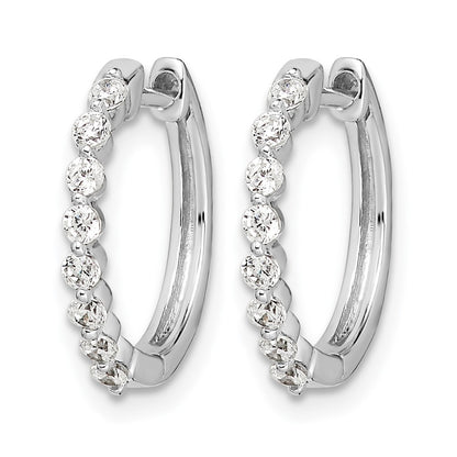 LGWE 14k White Gold 1/3 carat Lab Grown Diamond VS/SI+ G+ Complete Hinged Hoop Earrings