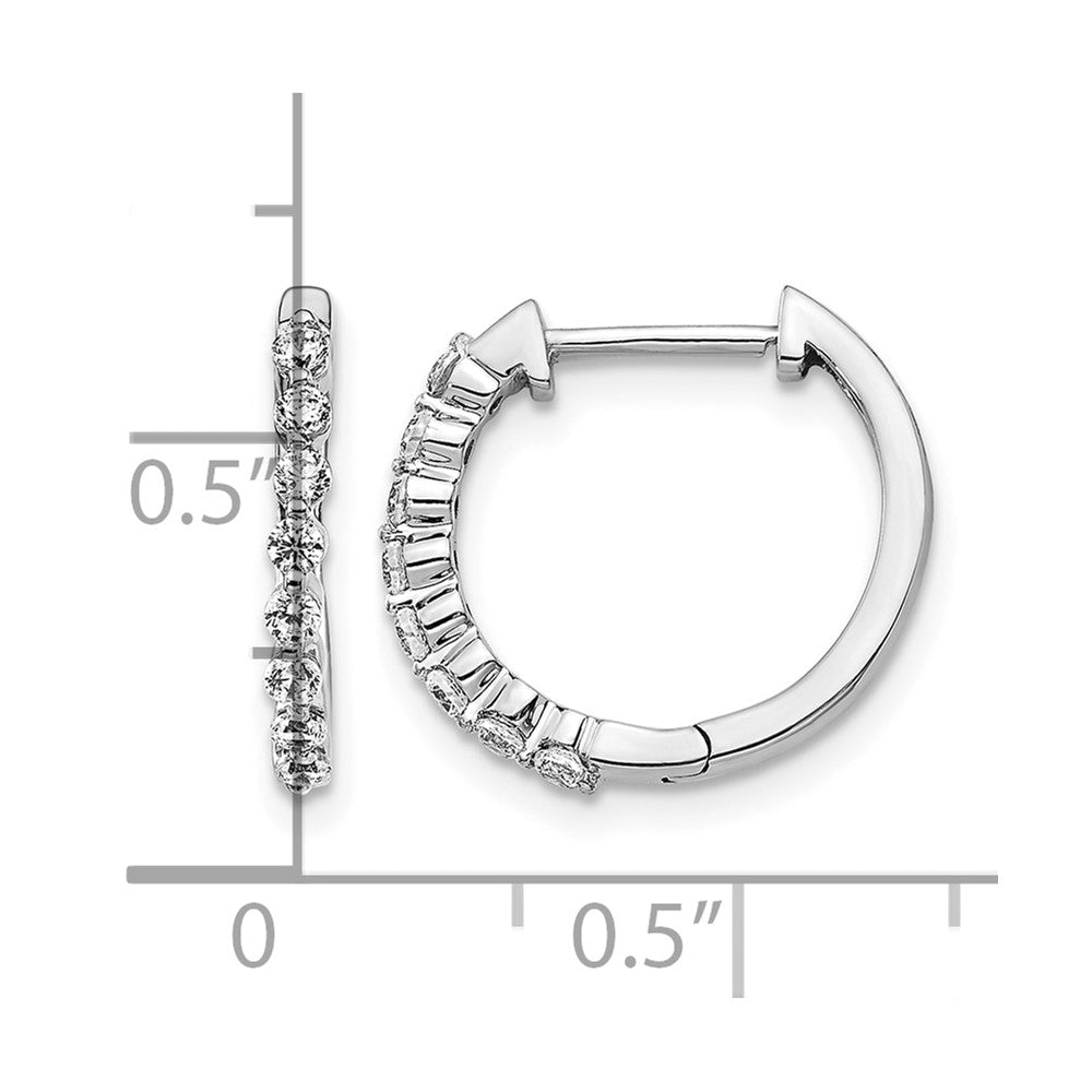 LGWE 14k White Gold 1/3 carat Lab Grown Diamond VS/SI+ G+ Complete Hinged Hoop Earrings