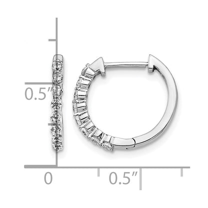LGWE 14k White Gold 1/3 carat Lab Grown Diamond VS/SI+ G+ Complete Hinged Hoop Earrings