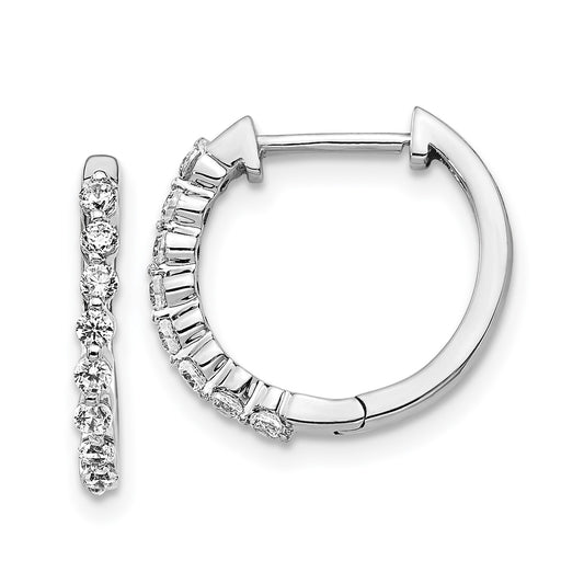 LGG 14k White Gold 1/3 carat Lab Grown Diamond VS/SI+ G+ Complete Hinged Hoop Earrings