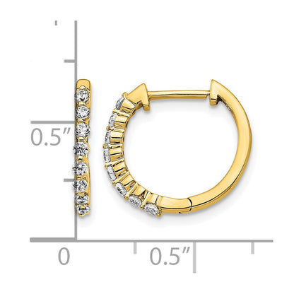 LGGE 14k 1/3 carat Lab Grown Diamond VS/SI+ G+ Complete Hinged Hoop Earrings