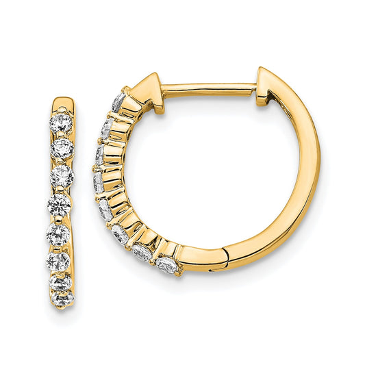 GB 14k 1/3 carat Lab Grown Diamond VS/SI+ G+ Complete Hinged Hoop Earrings
