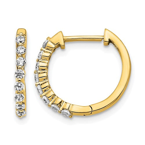 LGGE 14k 1/3 carat Lab Grown Diamond VS/SI+ G+ Complete Hinged Hoop Earrings