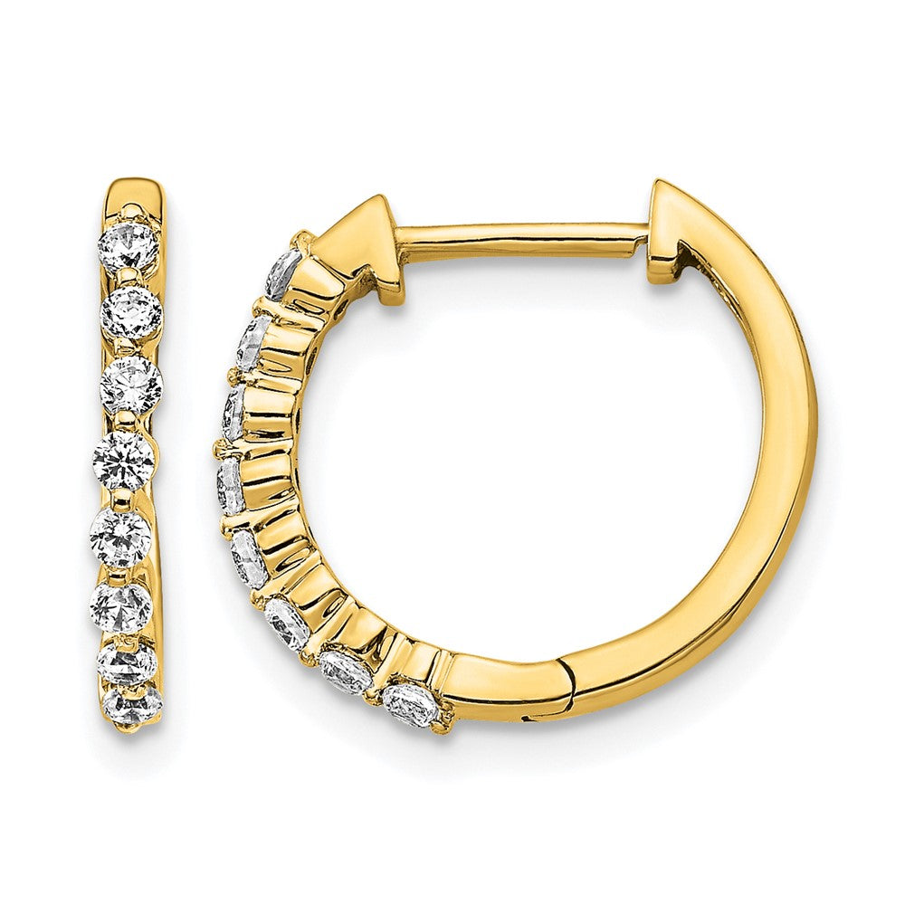 LGGE 14k 1/3 carat Lab Grown Diamond VS/SI+ G+ Complete Hinged Hoop Earrings