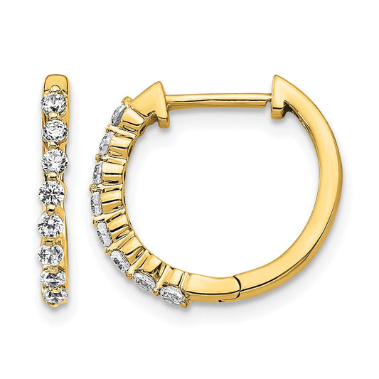 LGGE 14k 1/3 carat Lab Grown Diamond VS/SI+ G+ Complete Hinged Hoop Earrings