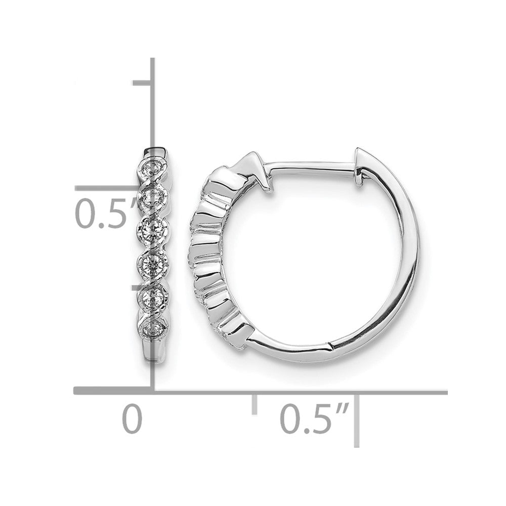14k White Gold 1/8 carat Lab Grown Diamond VS/SI+ G+ Complete Hinged Hoop Earrings