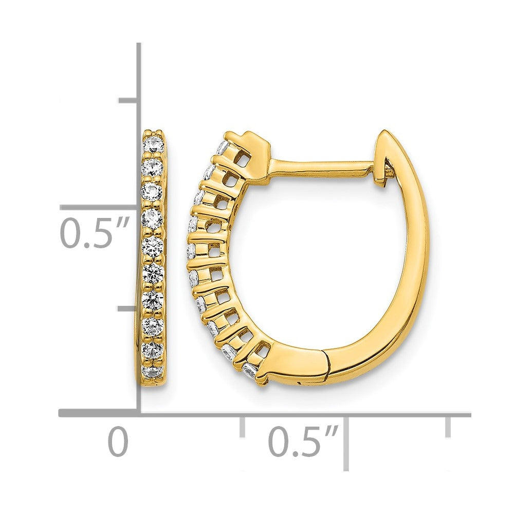 LGGE 14k 1/4 carat Lab Grown Diamond VS/SI+ G+ Complete Hinged Hoop Earrings