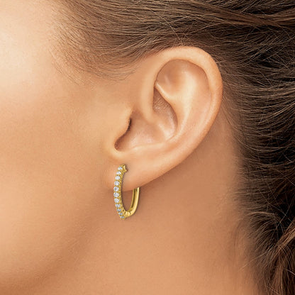 14k 1/2 carat Lab Grown Diamond VS/SI+ G+ Complete Hinged Hoop Earrings