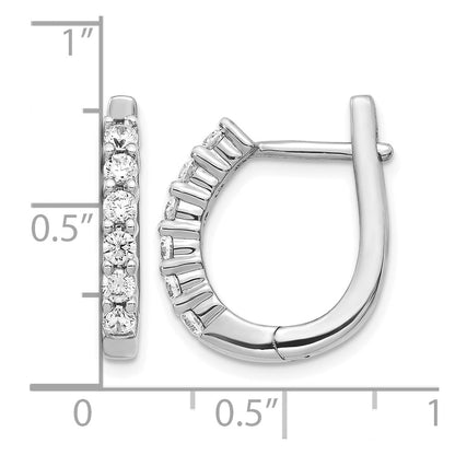 LGGE 14k White Gold 3/4 carat Lab Grown Diamond VS/SI+ G+ Complete Hinged Hoop Earrings