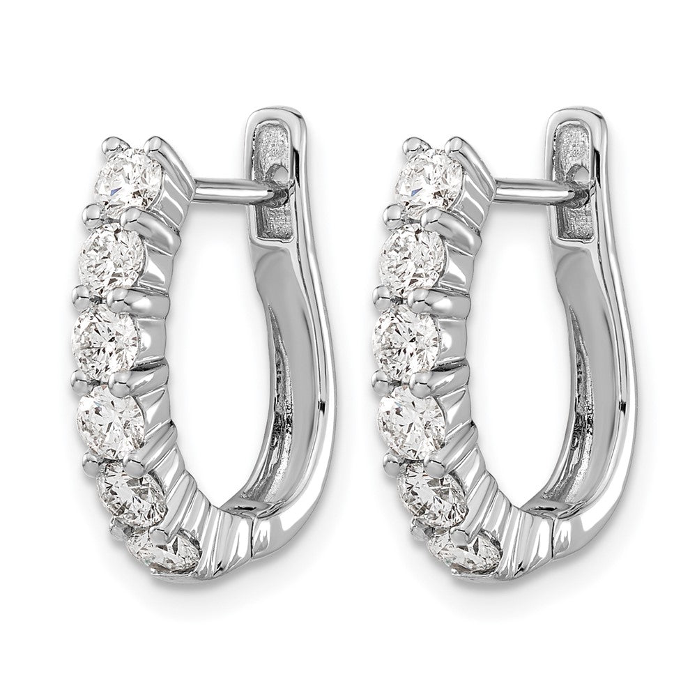 LGGE 14k White Gold 1 carat Lab Grown Diamond VS/SI+ G+ Complete Hinged Hoop Earrings