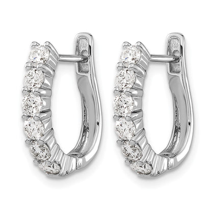 LGGE 14k White Gold 1 carat Lab Grown Diamond VS/SI+ G+ Complete Hinged Hoop Earrings