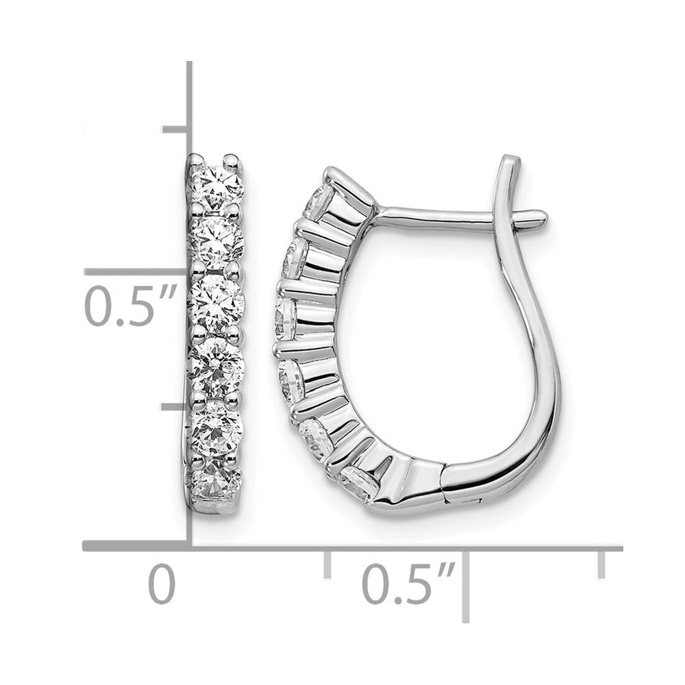 LGGE 14k White Gold 1 carat Lab Grown Diamond VS/SI+ G+ Complete Hinged Hoop Earrings