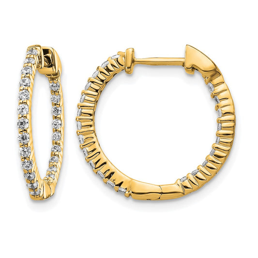 14k 1/2 carat Lab Grown Diamond VS/SI+ G+ Complete In and Out Hoop Earrings