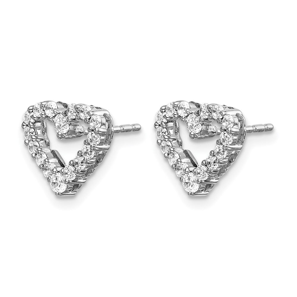 LGWE 14k White Gold 1/2 carat Lab Grown Diamond VS/SI+ G+ Complete Heart Post Earrings