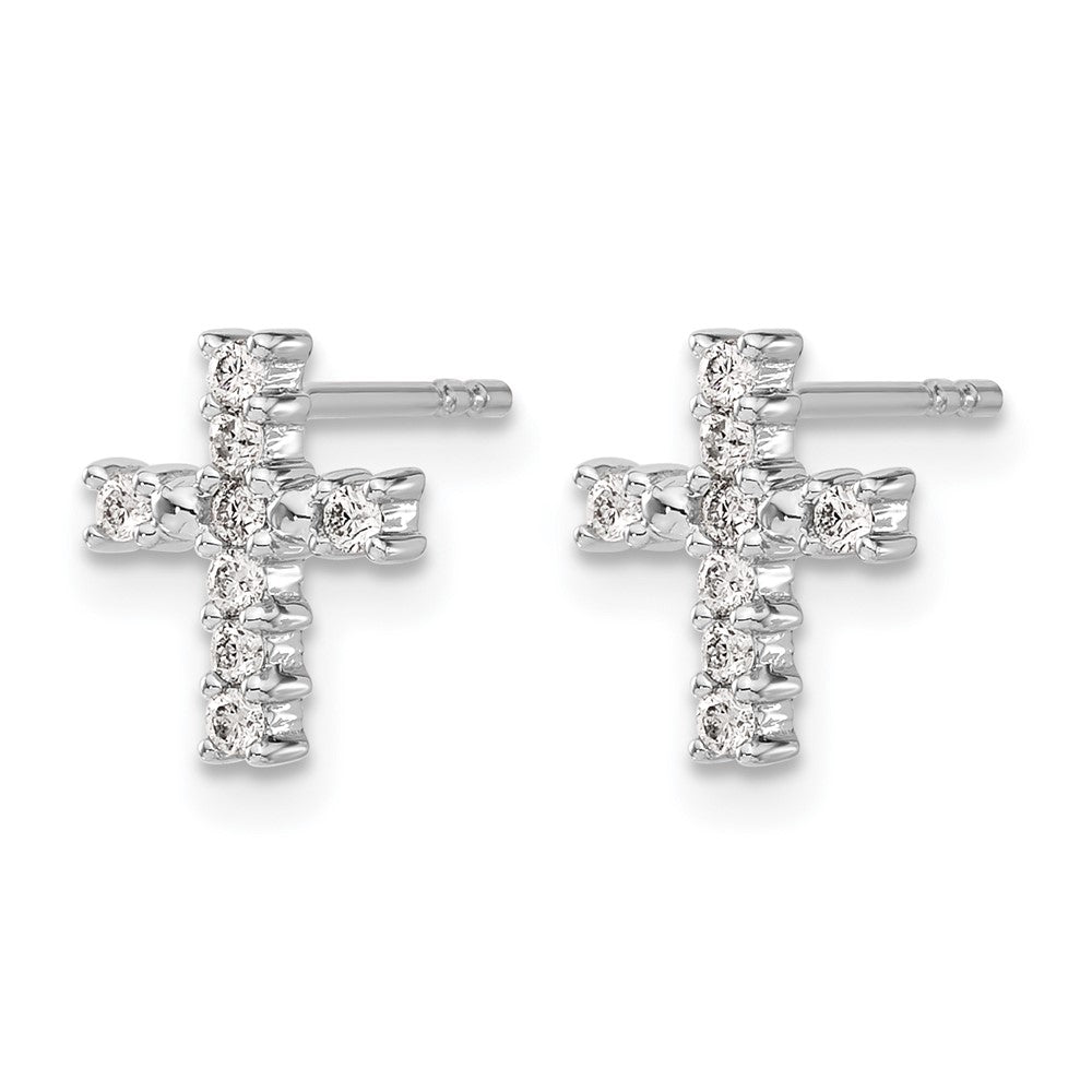 LGWE 14k White Gold 1/5 carat Lab Grown Diamond VS/SI+ G+ Cross Post Earrings