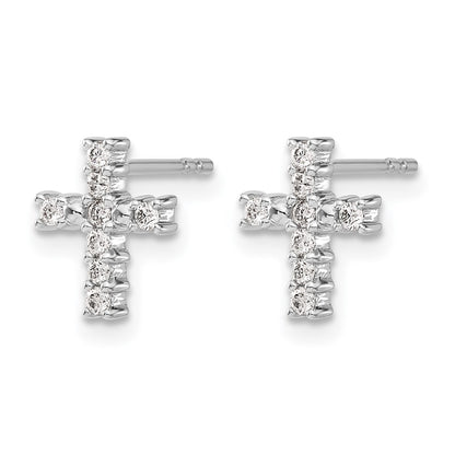 LGWE 14k White Gold 1/5 carat Lab Grown Diamond VS/SI+ G+ Cross Post Earrings