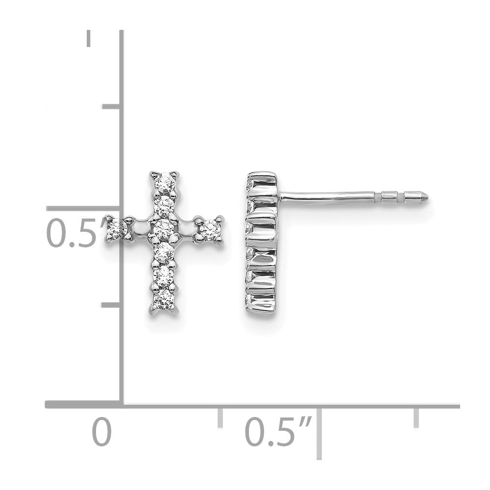 LGWE 14k White Gold 1/5 carat Lab Grown Diamond VS/SI+ G+ Cross Post Earrings