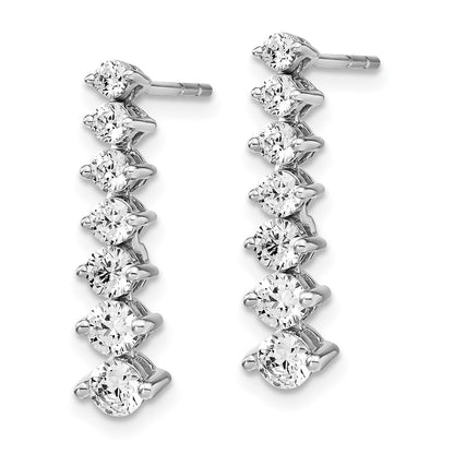 LGWE 14k White Gold 1 1/2 carat Lab Grown Diamond VS/SI+ G+ Complete Graduating Drop Post Earrings