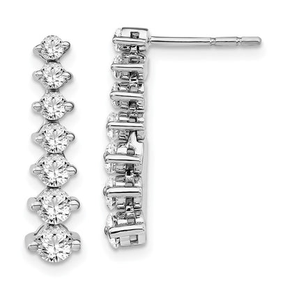 LGWE 14k White Gold 1 1/2 carat Lab Grown Diamond VS/SI+ G+ Complete Graduating Drop Post Earrings
