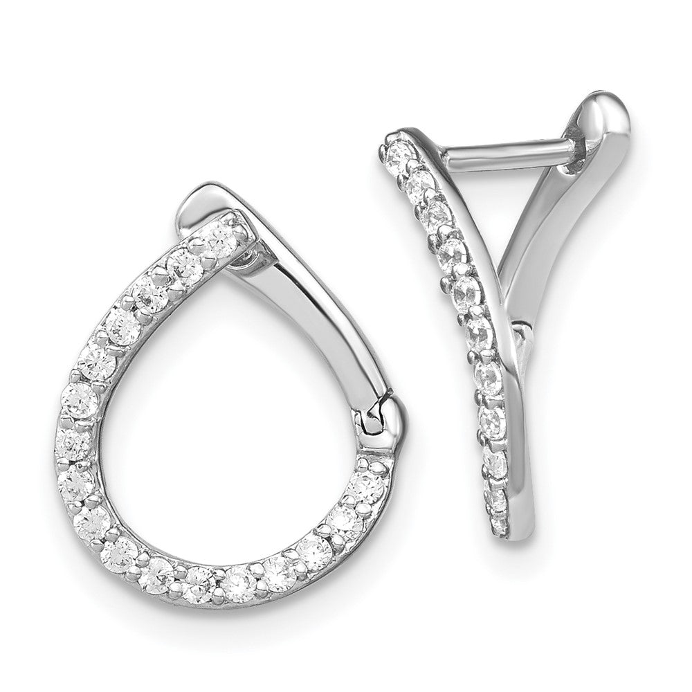LGWE 14k White Gold 1/3 carat Lab Grown Diamond VS/SI+ G+ Complete Hinged Hoop Earrings