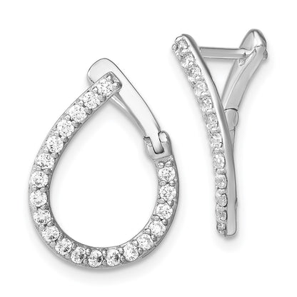 LGWE 14k White Gold 5/8 carat Lab Grown Diamond VS/SI+ G+ Complete Hinged Hoop Earrings