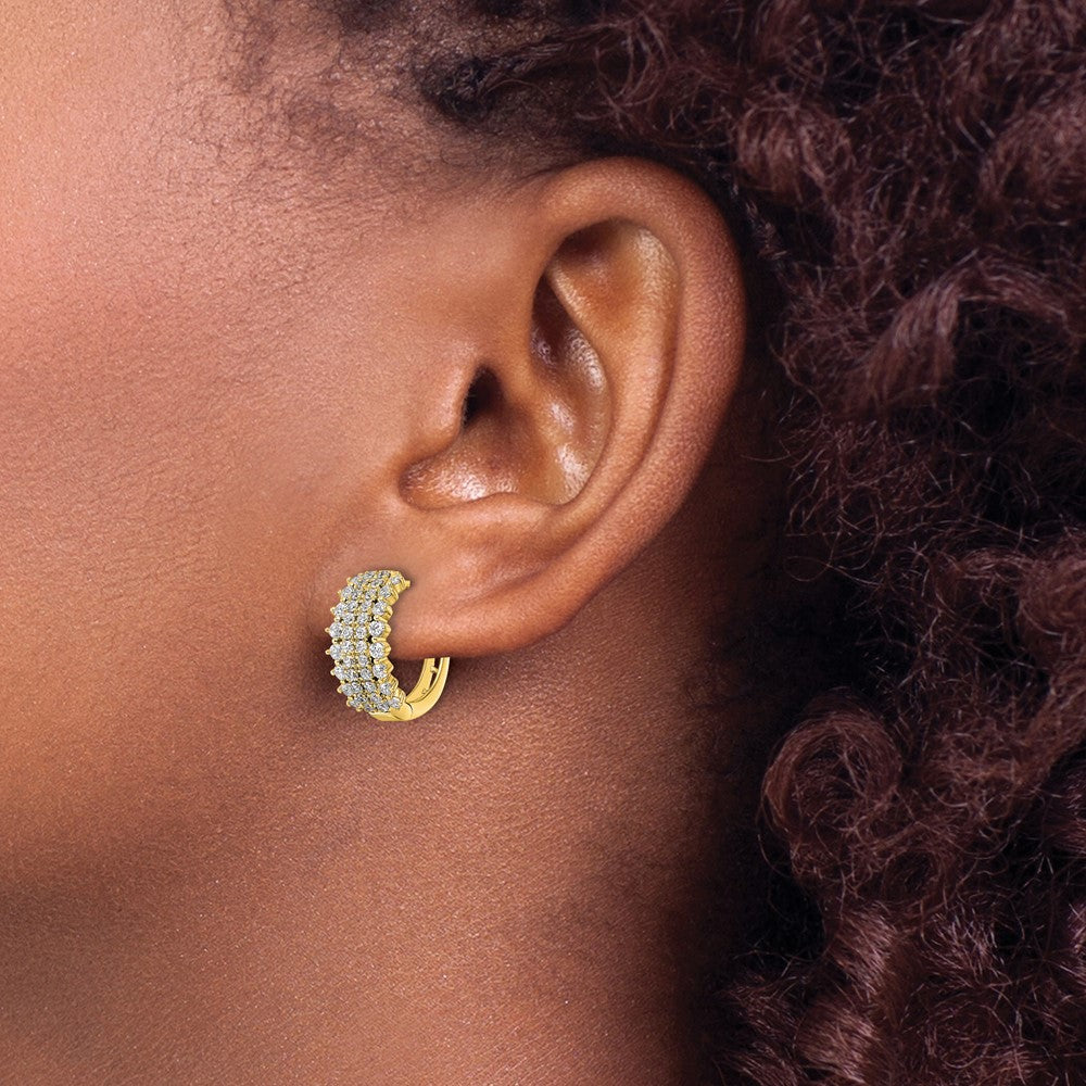 LGYE 14k 1 carat Lab Grown Diamond VS/SI+ G+ Complete Hinged Hoop Earrings