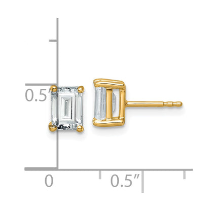 LGGE 14k 2 carat Lab Grown Diamond VS+ F+ Emerald Complete Four Prong Stud Earrings