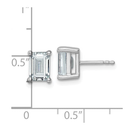 LGWE 14k White Gold 3 carat Lab Grown Diamond VS/SI+ G+ Emerald Complete Four Prong Stud Earrings